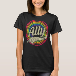 Lgbtq Ally Lesbian Gay Pride Lgbt Rainbow Flag Ret T-Shirt