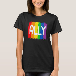 Lgbtq Ally Rainbow Colour Lgbt Lesbian Gay Pride M T-Shirt