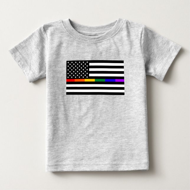LGBTQ American Flag Baby T-Shirt (Front)