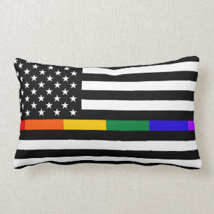 LGBTQ American Flag Lumbar Cushion