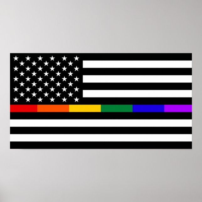 LGBTQ American Flag Poster (Front)