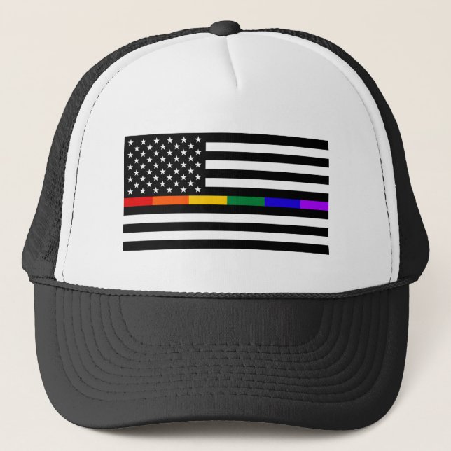 LGBTQ American Flag Trucker Hat (Front)