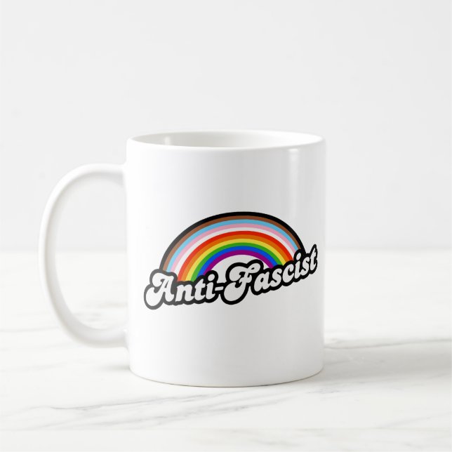LGBTQ+ Anti-Fascist Coffee Mug (Left)