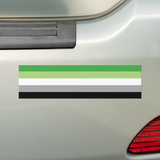 LGBTQ Aromantic Pride Flag Bumper Sticker (On Car)