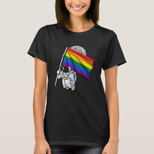 LGBTQ Astronaut Gay LGBT is a Rainbow Pride Flag S T-Shirt