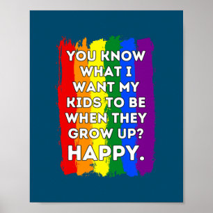 LGBTQ Awareness Parents Mum Dad Gay Lesbian Pride Poster