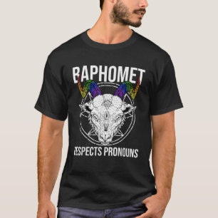LGBTQ Baphomet Satan Devil Respect Pronouns T-Shirt