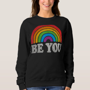 Lgbtq Be Kind Gay Pride Lgbt Ally Rainbow Flag Ret Sweatshirt