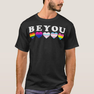 LGBTQ Be You Gay Pride LGBT Ally Rainbow Flag Retr T-Shirt