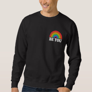 Lgbtq Be You Pocket Gay Pride Lgbt Ally Rainbow Fl Sweatshirt