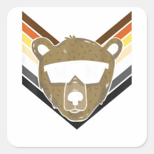 LGBTQ Bear For Gay Pride Month - Cool Sunglasses G Square Sticker