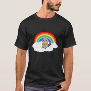 LGBTQ Beaver Gay Pride Heart Rainbow Gay Lesbian L T-Shirt