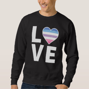 Lgbtq Bigender Flag Heart Lgbtqia+ Love Bigender Sweatshirt