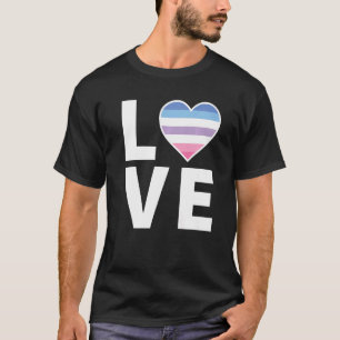 Lgbtq Bigender Flag Heart  Lgbtqia+ Love Bigender T-Shirt
