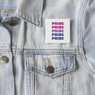 LGBTQ Bisexual Pride Customisable Repeated Text 15 Cm Square Badge