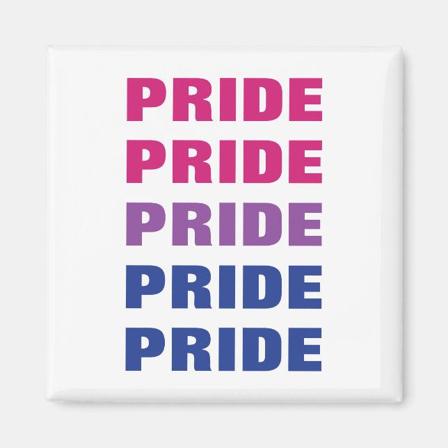 LGBTQ Bisexual Pride Customisable Repeated Text Magnet (Front)