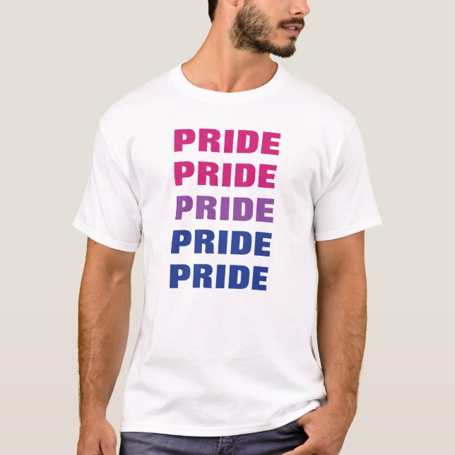LGBTQ Bisexual Pride Customisable Repeated Text T-Shirt (Front)