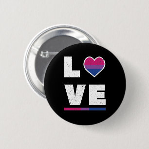 LGBTQ Bisexual Pride Flag Distressed Grunge Love 6 Cm Round Badge