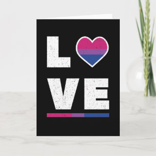 LGBTQ Bisexual Pride Flag Distressed Grunge Love Card