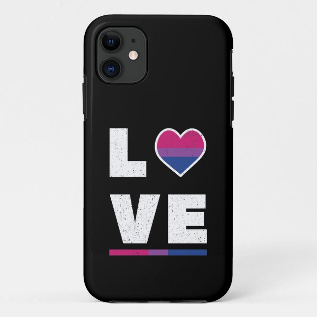 LGBTQ Bisexual Pride Flag Distressed Grunge Love Case-Mate iPhone Case (Back)