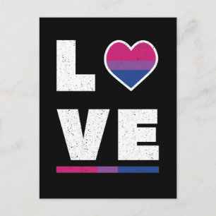 LGBTQ Bisexual Pride Flag Distressed Grunge Love Postcard