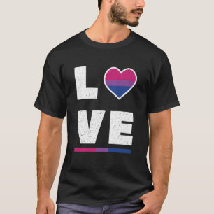 LGBTQ Bisexual Pride Flag Distressed Grunge Love T-Shirt