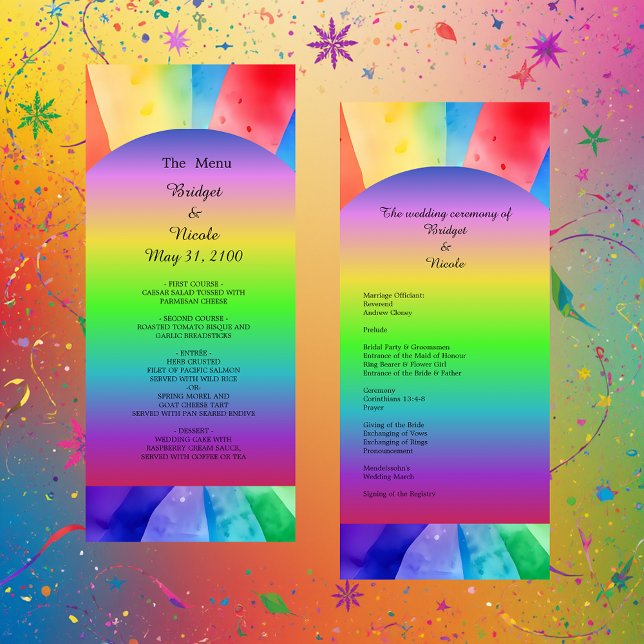 lgbtq bisexual wedding program & menu (Creator Uploaded)