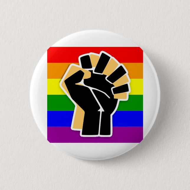 LGBTQ Black Ally 6 Cm Round Badge (Front)