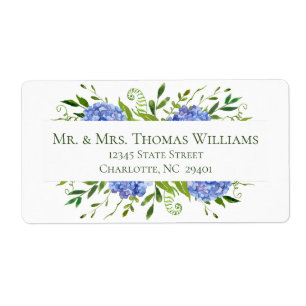 LGBTQ Blue Hydrangeas Floral Wedding Address