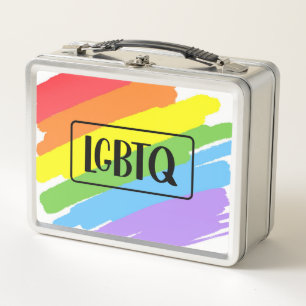LGBTQ Brushstrokes Rainbow Metal Lunch Box