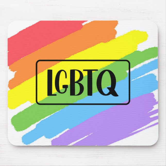 LGBTQ Brushstrokes Rainbow Mouse Pad (Front)