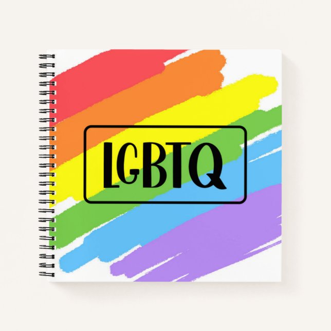 LGBTQ Brushstrokes Rainbow Notebook (Front)