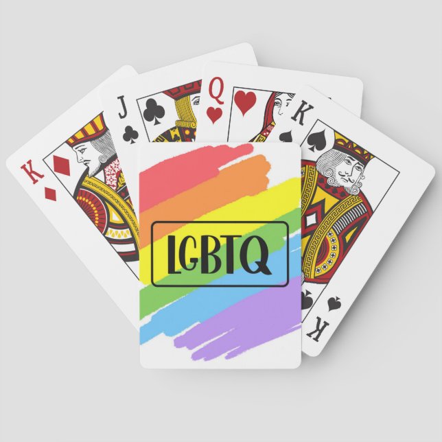 LGBTQ Brushstrokes Rainbow Playing Cards (Back)