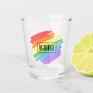 LGBTQ Brushstrokes Rainbow Shot Glass