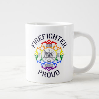 LGBTQ Coloured Firefighter Maltese Cross Design Large Coffee Mug