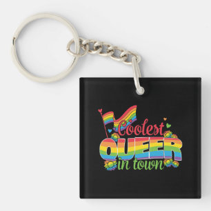 LGBTQ - Coolest Queer In Town Key Ring