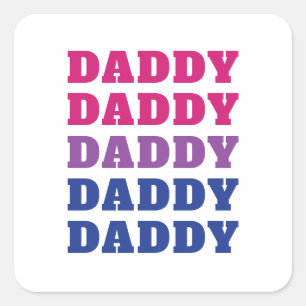 LGBTQ Daddy Bisexual Pride Dad Father's Day Square Sticker