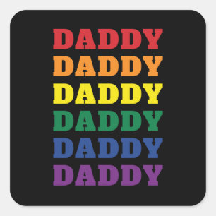 LGBTQ Daddy Gay Pride Dad Father's Day Square Sticker