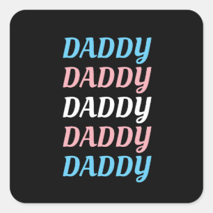 LGBTQ Daddy Transgender Pride Dad Father's Day Square Sticker