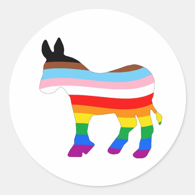 LGBTQ Democrat Classic Round Sticker (Front)