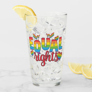 LGBTQ - Equal Rights - Rainbow Colours Glass