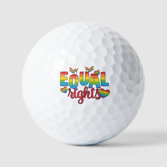LGBTQ - Equal Rights - Rainbow Colours Golf Balls (Front)