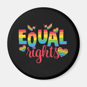 LGBTQ - Equal Rights - Rainbow Colours Magnet