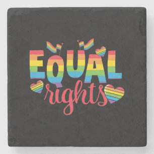 LGBTQ - Equal Rights - Rainbow Colours Stone Coaster