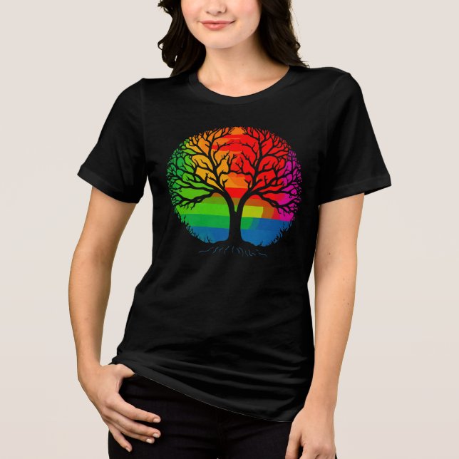 LGBTQ+ equality tree Tri-Blend Shirt (Front)
