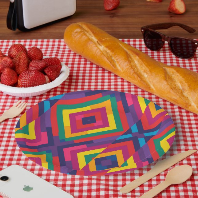 LGBTQ flag colours pattern 1 Paper Plate (Picnic)