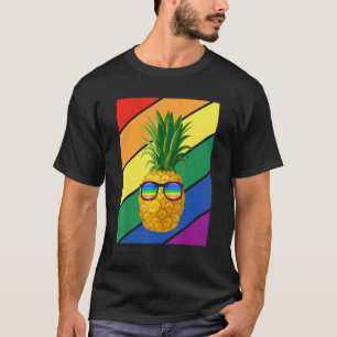 Lgbtq Flag Gay Pride Month Rainbow Ananas With Lgb T-Shirt