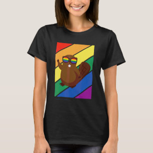 Lgbtq Flag Gay Pride Month Rainbow Beaver With Lgb T-Shirt