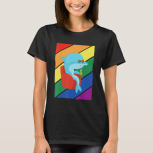 LGBTQ Flag Gay Pride Month Rainbow Dolphin LGBT Gl T-Shirt