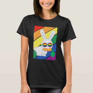 Lgbtq Flag Gay Pride Month Rainbow Rabbit With Lgb T-Shirt